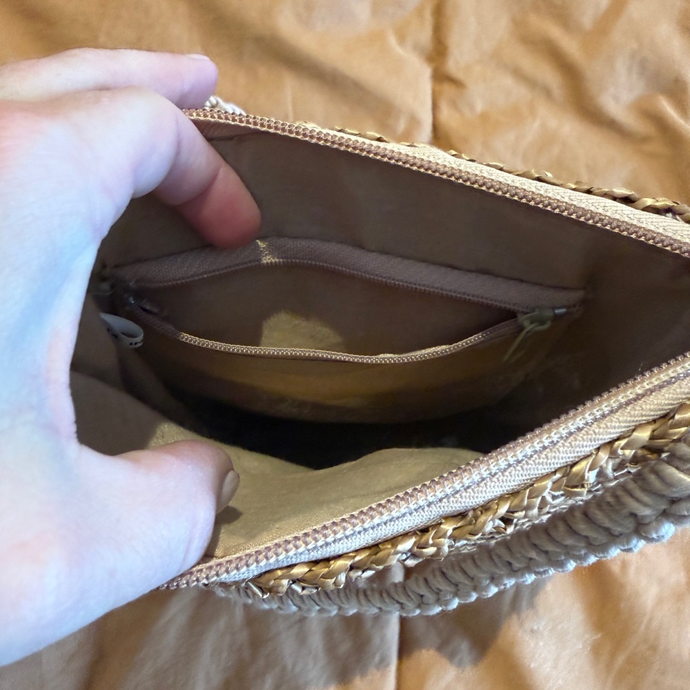 Woven Straw Crossbody Bag - Beige - Picture 3 of 3